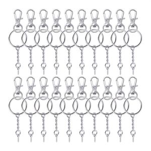 50 Stuks Metalen Draaisluitingen Lanyard Karabijnhaak Karabijnsluiting en Sleutelhangers Sleutelhanger met 11mm Schroefoog Pins30373972586