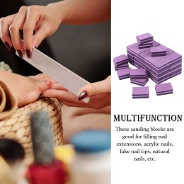 50 stuks mini-bestanden blokkeren dubbelzijdige manicure kleurrijke spons nail art slijpen polijstbuffer strips tools