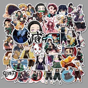 50 pièces d'autocollants de griffonnage d'anime japonais non répétitifs pour les autocollants de carnet de planche à roulettes de bagage personnalisés de Ghost Blade
