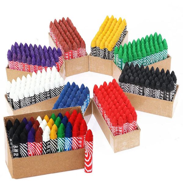 50 pièces de Crayons marqueurs en bois pierre Surface rugueuse tissu mur spécial écriture huileux multicolore pinceau Art fournitures 231220