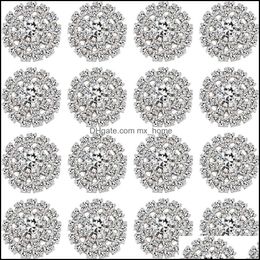 50 pièces embellissements strass Flatback Sier bijoux fleur cristal bouton accessoire pour bricolage fabrication de mariage livraison directe 2021 perles Ar