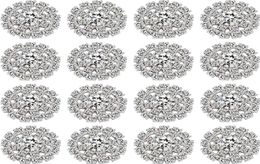 50 stuks strass verfraaiingen Flatback Silver Rhinestone sieraden Bloemkristallen Button accessoire voor doe -het -zelf sieraden maken WOD3187541