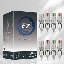Paquete valorado de 50 piezas EZ Revolution Tattoo Cartridge Needle Kit RL RS M1 M1C Tamaños surtidos para suministros de máquinas de tatuaje 240419