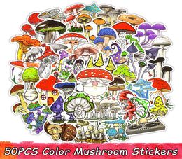50 PSC Color Mushroom Stickers Toys for Children Anime Sticker For Scrapbook Notebook ordinateur portable Réfraction étanche pour enfants G4634366