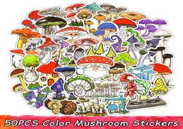 50 PSC Color Mushroom Stickers Toys for Children Anime Sticker For Scrapbook Notebook ordinateur portable réfrigérateur décalage étanche G7540856