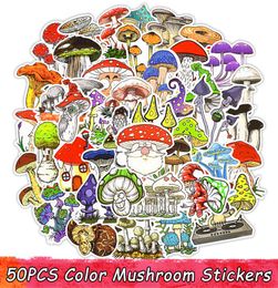 50 PSC Color Mushroom autocollants Toys for Childre