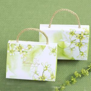 100 psc leuke handtas stijl bruiloft geschenkdoos met handvat mooie en pupuly bruiloft tas voor snoep groen paars en rode kleur