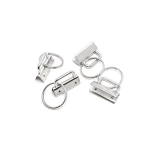 50 Ensembles 25 MM Bracelet Porte-clés Chaîne Matériel DIY Ensembles avec Porte-clés SANS PLOMB Queue Clip Sac Ruban Queue Clip 25 Mm Nickel Métal Porte-clés nouveau