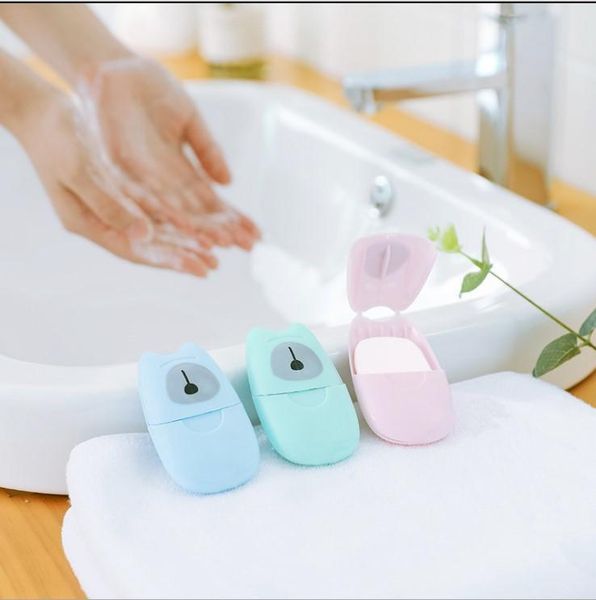 50 feuilles/boîte de papier savon jetable portable voyage lavage des mains papier parfumé pour le bain, feuille de papier savon à laver, savon pour les mains format de poche portable