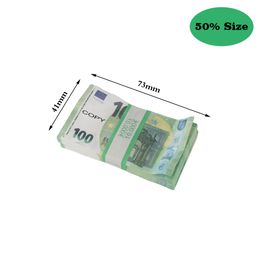 50% Taille Aged Prop Money Euro 5 Full Print Strobe Money pour les vidéos musicales Tiktok Fake Money Notes Faux Billet Euro Play Collection Cadeaux