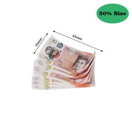 50% Grootte Aged Prop Money Nieuwe serie Leeftijden 5 10 50 Britse pond Volledige print Filmgeldstapel Fake Cash voor Tiktok-filmvideo