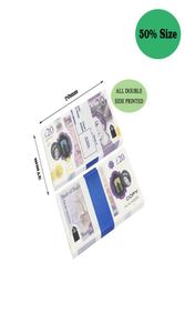 50 taille fête réplique US faux argent enfants jouent jouet ou jeu de famille copie papier billet de banque britannique 100 pièces pack pratique comptage accessoire de film 29425590SGC6A7Y