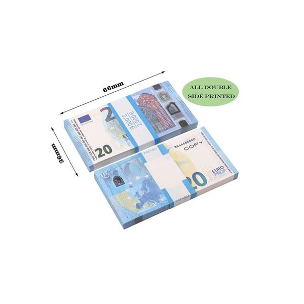 50% Taille Prop Money Copy Toy Euros Party réaliste faux UK Banknotes Paper Money Party Supplies Fitend Double-Side Billet Euro Note pour Tiktok Wedding Video Prank