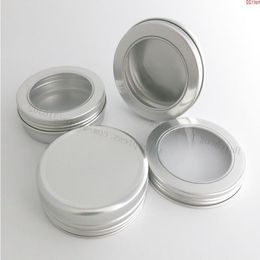 50 x 100g Bocal en aluminium avec fenêtre Boîte de présentation en métal de 100 ml pour la crème, le sucre, le stockage, l'affichage, les paillettes de bijoux usegood Nbnhw