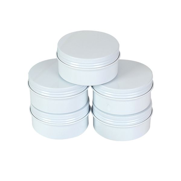 50 x 10 ml 50 ml 60 ml Pot En Aluminium Blanc Vide Pilule Capsule Baume À Lèvres Huile De Massage Emballage Lotion Crème Échantillon Bouteille En Métal Pot