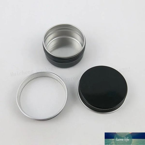 50 x 15g Vacío Mini Aluminio Negro Tarro de crema Pote Nail Art Maquillaje Brillo de labios Cosméticos vacíos Latas de metal Contenedores Calidad