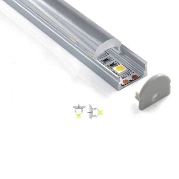 Juegos de 50X1 M/lote de 30 tiras de luces LED con perfil de aluminio en forma de esquina y canal U de lente para lámparas de techo o empotradas en la pared