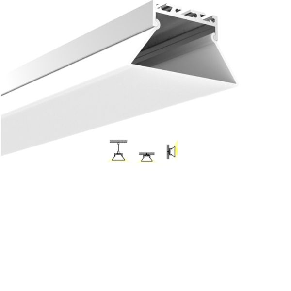 50 X 1M juegos / lote perfil de aluminio plateado anodizado led y canal de perfil de tipo embudo para luces de techo o pared empotradas