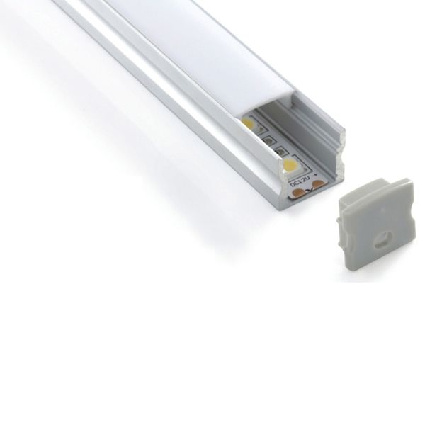 Juego de 50X1 M/lote de tiras LED de perfil de aluminio extruido y perfil de canal tipo U profundo para suelo o luz empotrada en la pared