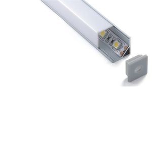 50 x 1m Sets / partij Rechts Hoekige Aluminium LED-kanaal en V-stijl Alu profiel voor keuken LED of kastverlichting