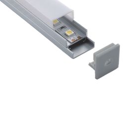 50 x 2m sets / lot U vorm LED aluminium kanaal vierkante aluminium LED-profielen voor wandgemonteerde verlichting