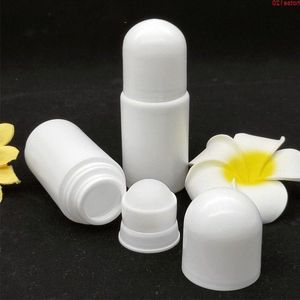 50 x 50ml Botellas de plástico blanco Roll On 50cc Desodorante líquido Cosmético Cuidado personal Roll-on Container con Big Roller Ballgoods Fmebu