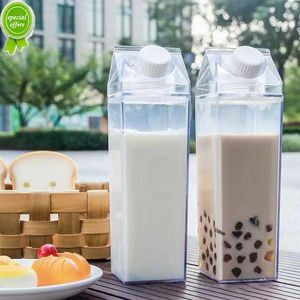 500/1000 ml transparante melk waterfles drinkware shaker sport vierkante melk watersap koffie flessen trip drinkwater beker