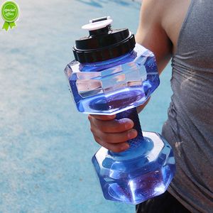 500/1500/2200 ml PET Dumbbell -vormige ketel Outdoor Fitness Cycling Water Flessen Gewicht Sterk waterdranken Accessoires
