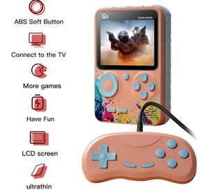 Consoles de jeu vidéo portables 500 en 1 G5 Retro Game Player Mini console de jeu Écran LCD HD Deux rôles Gamepad Cadeau d'anniversaire pour enfants avec contrôleur 001