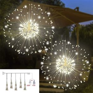 500 LED feu d'artifice guirlande de pissenlit de Noël guirlande lumineuse pour extérieur intérieur fenêtre de la maison vacances lumières décors 220408