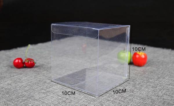 500 pièces 10*10*10 cm clair PVC boîte emballage cadeau boîtes à gâteaux et emballage boîte en plastique réveillon de noël pomme/paquet de fruits