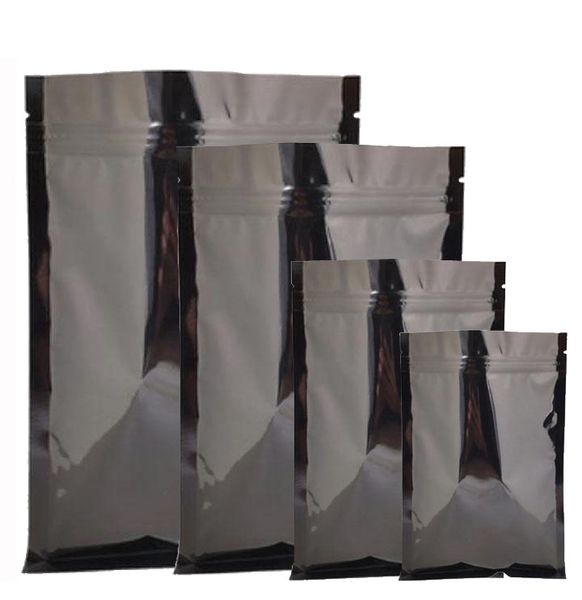 500 pcs Zipper Lock Matte Black Mylar Foil Bag Foil Aluminium Food Long Term Storage Packaging Bag pour café thé en poudre avec fermeture à glissière
