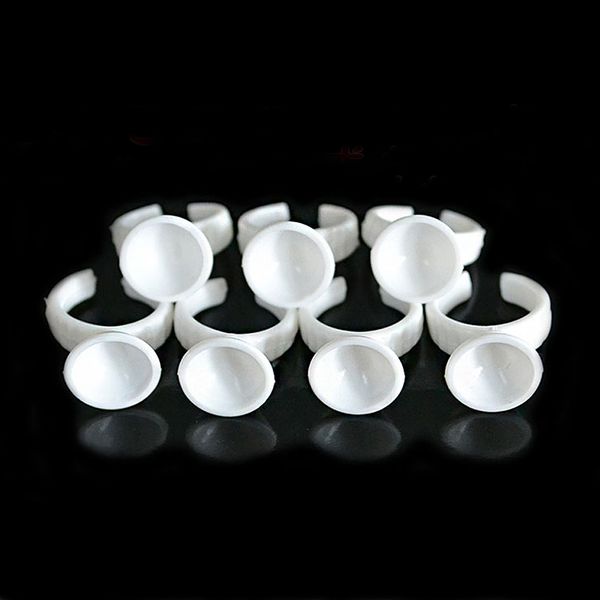 500 PCS Doigt Anneau Titulaire Tatouage Encre Tasses Tatouage Maquillage Sourcils Pigment Petite Base Plate Conteneur Caps Jetable Arts Accessoire