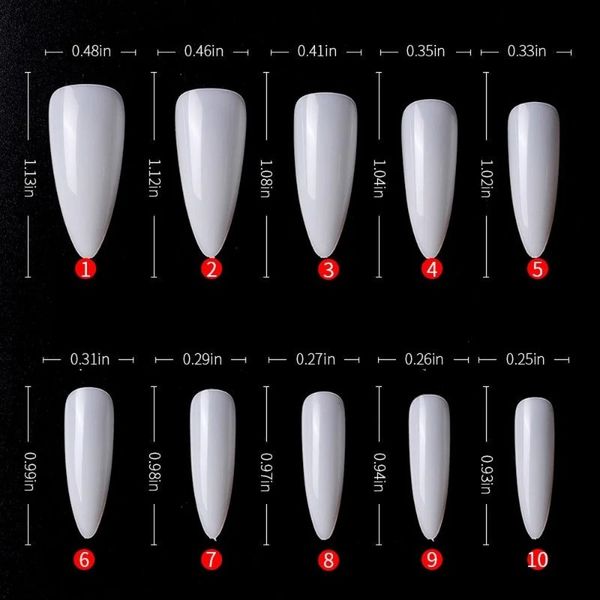 500 PCS Professional Clear Ballet Water Drop False Nail Tips Full Cover Press on Nail Artificial Fingernails for Womenfor Capy Press sur les ongles