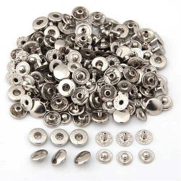 Lot de 500 boutons pression en métal sans couture Boutons pression 10 mm 193 P