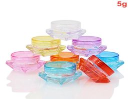 500 x 5 ml kleurrijke diamant lege acrylcontainer make -upfles voor cosmetische crème sieraden lege pot oogschaduw3478617