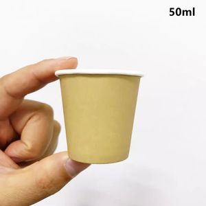 5000 x 1,7 oz/50 ml Mini Paper Tasting Cups Wit/bruine koffie Supermarkt Promotie Voorbeeld Drinkthee Cup Groothandel