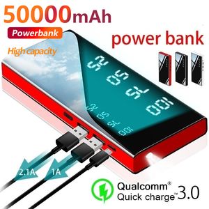 10000mAh Portable Power Bank Miroir LCD Affichage Numérique Chargeur de Téléphone Charge Rapide Batterie Externe pour IPhone Xiaomi samsung