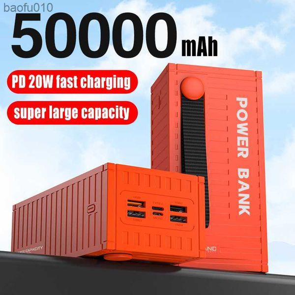 50000mAh Power Bank PD 20W Portable Camping Emergency Batería externa de alta capacidad para Samsung S23 S22 iPhone 14 13 Powerbank L230619