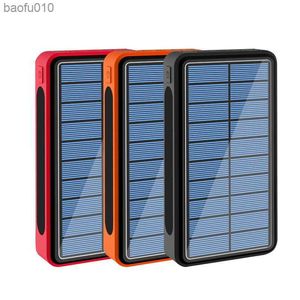 50000mAh Solar Power Bank Chargeur de batterie externe portable pour Huawei iPhone 13 Samsung Xiaomi 11 Powerbank avec lampe de poche LED L230619