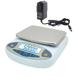 5000g 0,01g Digital Scale Lab Laborat pesant l'équilibre électronique Scale de bijoux AC 100-240V pour le commerce scolaire scientifique