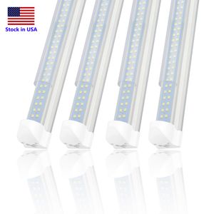 Tube Led intégré T8 blanc lumière du jour 5000K, 6000K, 72W, 8 pieds, lumière de porte plus froide, 120W, 4 rangées, lumière d'entrepôt Double face en forme de V