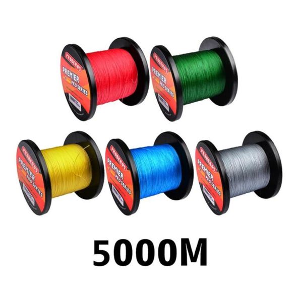 5000m 3000m 1000m 500m 300m W4 brins tressés PE lignes de pêche 4 tissages ligne de tresse 10lb100lb 5colors4063668