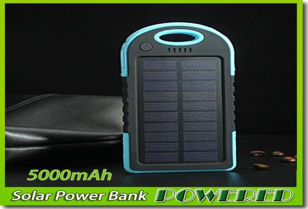 5000mAh 2 puertos USB Cargador de banco de energía solar Batería de respaldo externa con caja de venta al por menor para iPhone iPad Samsung3369703