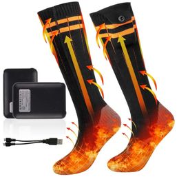 5000mAh chaussettes chauffantes électriques batterie rechargeable hiver pied entier chaussettes d'isolation thermique hommes femmes en plein air pour moto 231219