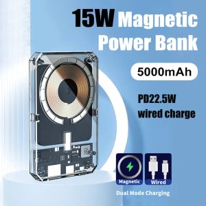 Chargeur sans fil magnétique 15W Magsafing, 5000mAh, pour Iphone 12 13, batterie externe Portable à charge rapide, pour Huawei