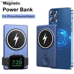 5000 mAh Magnetische Power Bank Voor Iphone 14 13 Pro Max Apple Watch Airpods Pro Inductie Draadloos Snel Opladen externe Batterij L230619