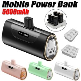 5000mAh Mini Power Bank Portable Téléphone mobile Charger Play Playage de batterie externe Type-C pour iPhone Samsung / Xiaomi