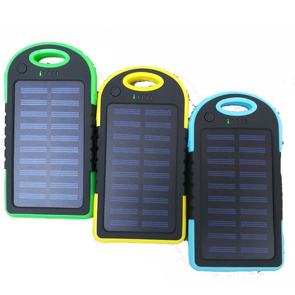 5000 mAh solaire étanche banques d'alimentation panneau solaire chargeurs de batterie pour téléphone intelligent PAD tablettes mobiles puissances banques universelles