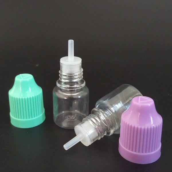 5000pcs 3ml Mini plastique bouteilles Dropper échantillon avec couleur mince Astuce Couvercles l'épreuve des enfants pour 3ml eJuice eliquid huile Livraison gratuite DHL